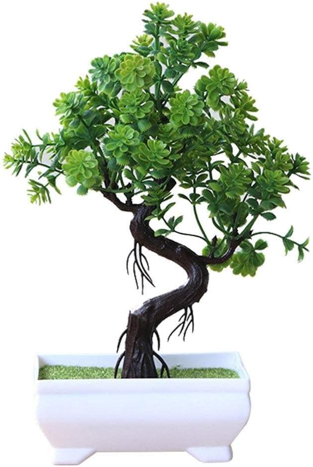 Artificial Plants Large Bonsai Potted Plants Evergreen Tree Olive Tree Home Bonsai Ornaments, Living Room Balcony Decoration, 26cm*16cm, Reusable Plastic Plants Durable Design