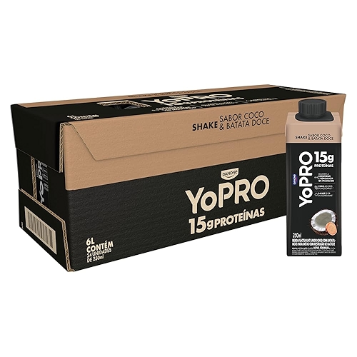 Pack YoPRO Bebida Láctea UHT Coco com Batata Doce 15g de Proteínas 250ml - 24 Unidades