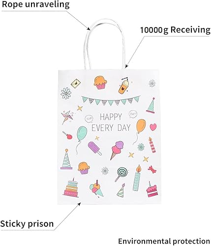 Miniatura 4 de RACETOP Bolsas de regalo de papel kraft de color con asas, bolsas de regalo a granel, bolsas de compras, bolsas de fiesta, bolsas de negocios,