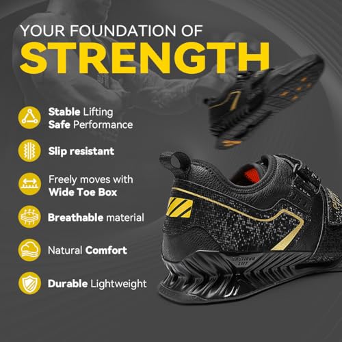 Image of Weightlifting Shoes, Powerlifting Shoes Gym Shoes for Crossfit Lifting Footwear, Weight Lifting Shoes for Heavy Lifting Deadlifting Weight Training, Squat Shoe for Men Women