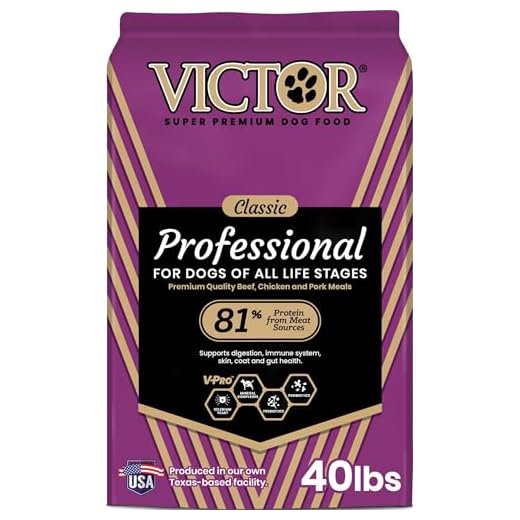 VICTOR Super Premium Dog Food – Professional Dry Dog Food – Super Premium Kibble with 26% Protein – Gluten-Free with Beef, Chicken & Pork Meals – for High Energy and Active Dogs & Puppies, 40lbs