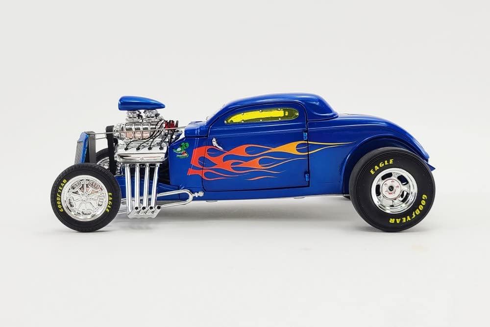 ModelToyCars 1934 Rat Fink Hot Rod Blown Altered Coupe, Blue - Acme 18965 - 1/18 Scale Diecast Model Toy Car
