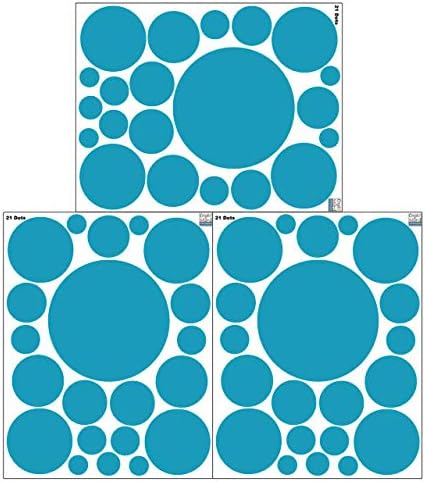 Vista 7 de Calcomanías de pared de lunares (63) calcomanías de decoración de pared para habitación de niñas, puntos de pared, círculo de vinilo para despegar