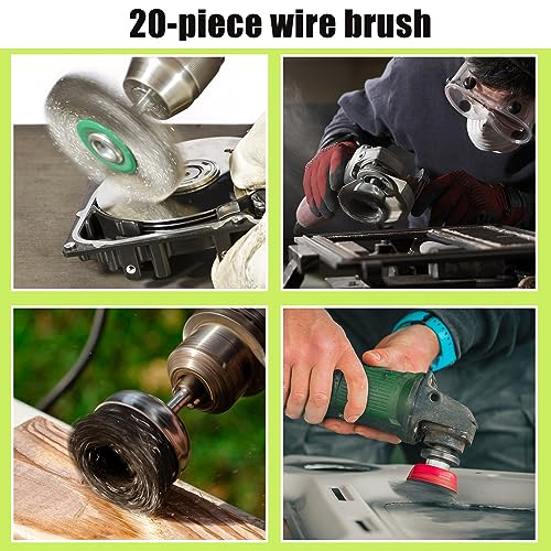 20 Pezzi Set Spazzole per Trapano, 6 mm Spazzola