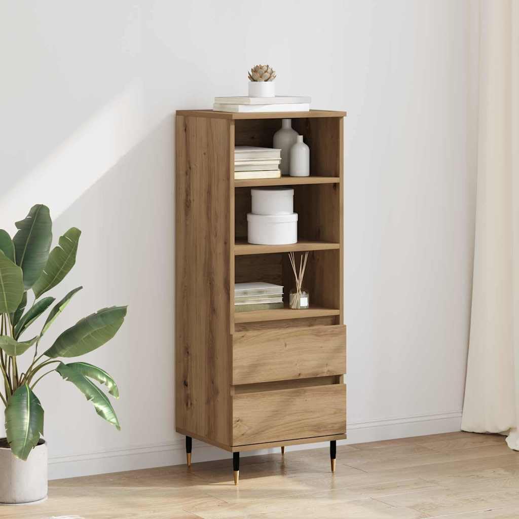 Tabla alta de alta calidad en madera de roble Artisan con cajones y estantes