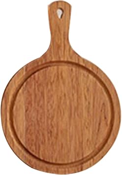 Custom Wooden Pizza Board with Turntable - Engrave Pizza Cutting Board Set, Delicatessen Serving Tray, Wooden Plate - Perfect Housewarming Gift 6'' Round plate type B
