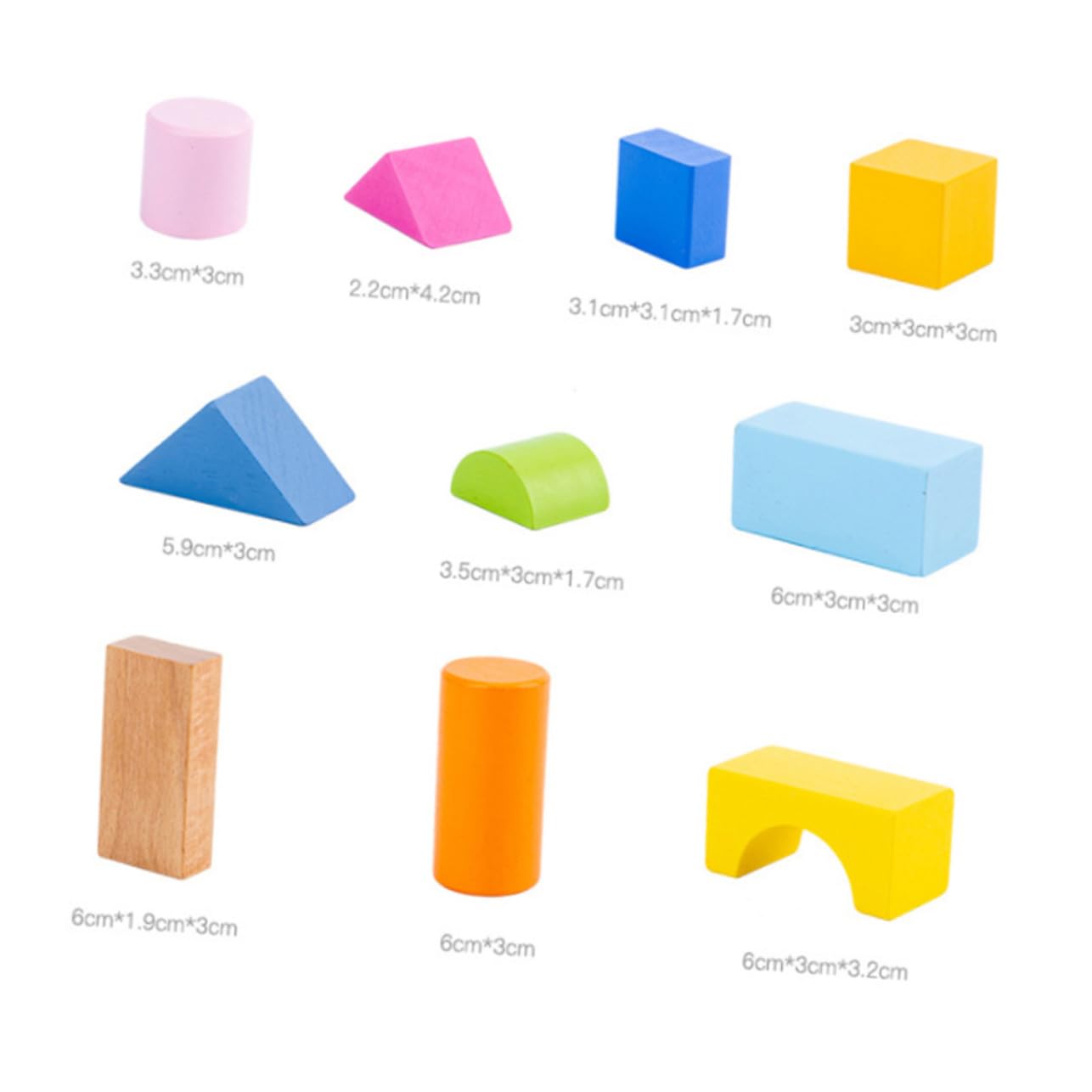 GALPADA Blocchi di Costruzione in Legno Levigati a Mano 100 Pezzi Forme Geometriche Gioco Educativo Texture Delicata per Stimolare Immaginazione e Apprendimento per Bambini