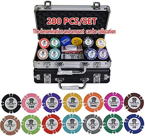 Żetony do pokera 100-500 szt./zestaw 15,5 g Zestawy żetonów do pokera AOM Gliniane żetony do kasyna Texas Hold'em Zestawy do pokera z metalowym pudełkiem Obrus ​​Przycisk Zestaw żetonów do p
