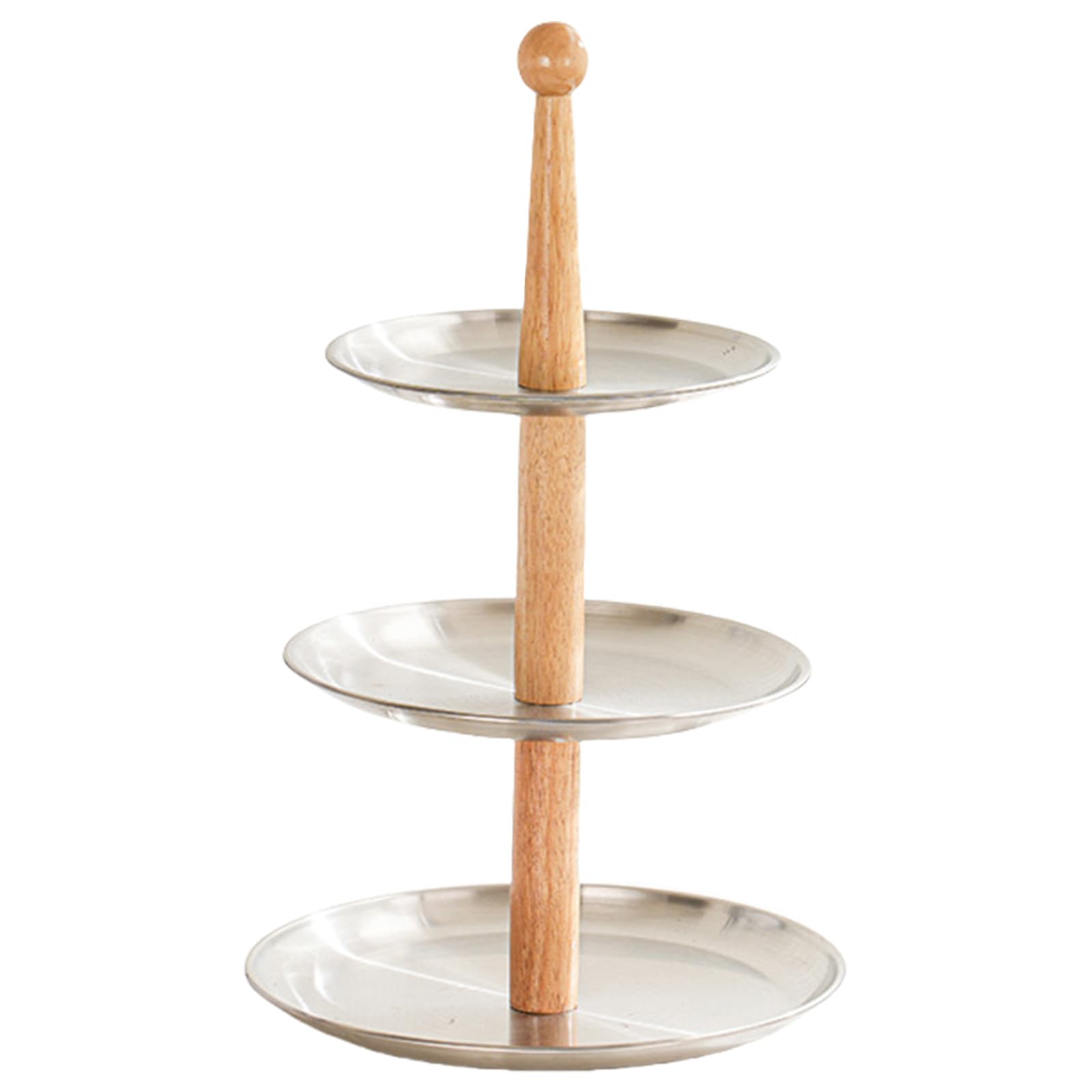 Elnwnnkc Round Metal Dessert and Fruits Tray Modern Stainless Steel Candy Fruit Display Holders for Home and Event Decoration Stainless Steel Fruit Tray
