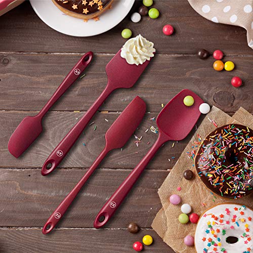 Spatula Silicone Spatula Set Spatulas Silicone Heat Resistant 600°F Rubber Spatula Seamless One Piece Non-Stick 5-Piece For Cooking Baking Mixing