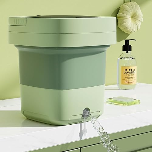 Miniatura 9 de Lavadora portátil de 11 litros con diseño plegable y 3 modos de limpieza, mini lavadora para ropa de bebé, ropa interior, calcetines y artículos