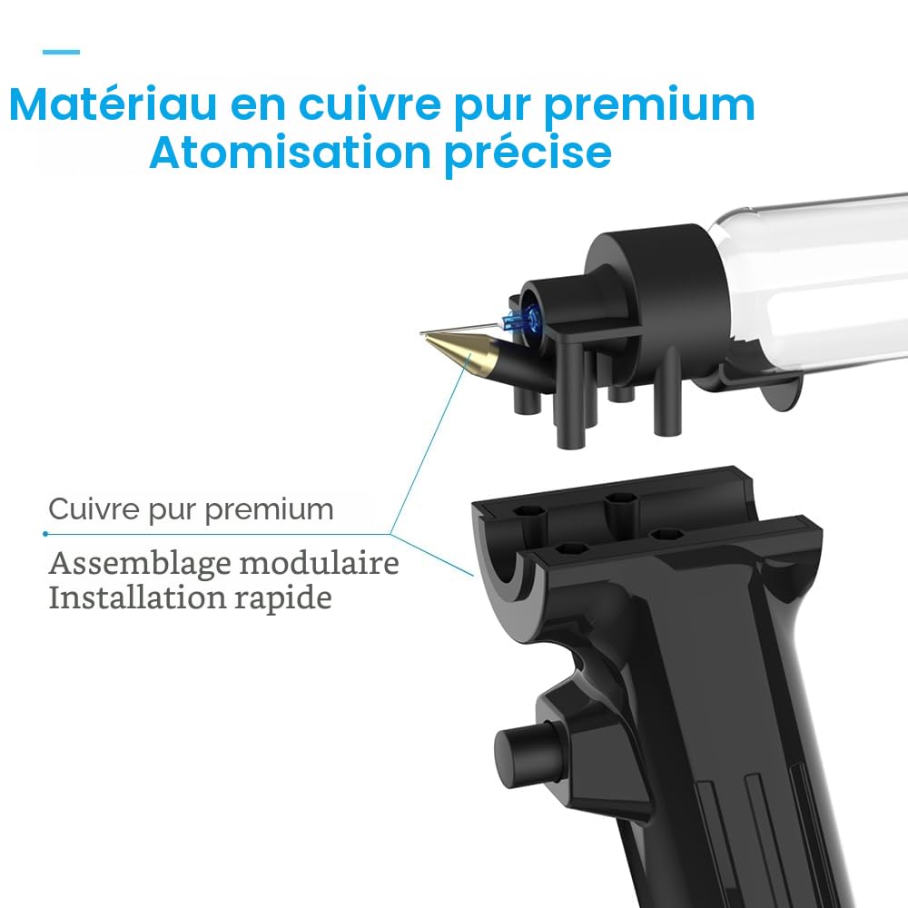 Kit de peinture aérographe sans nettoyage avec buse jetable (50 pièces x 0,2 mm & 100 pièces x 0,3 mm & 100 pièces x 0,5 mm buses jetables), rechargeable, portable, sans fil