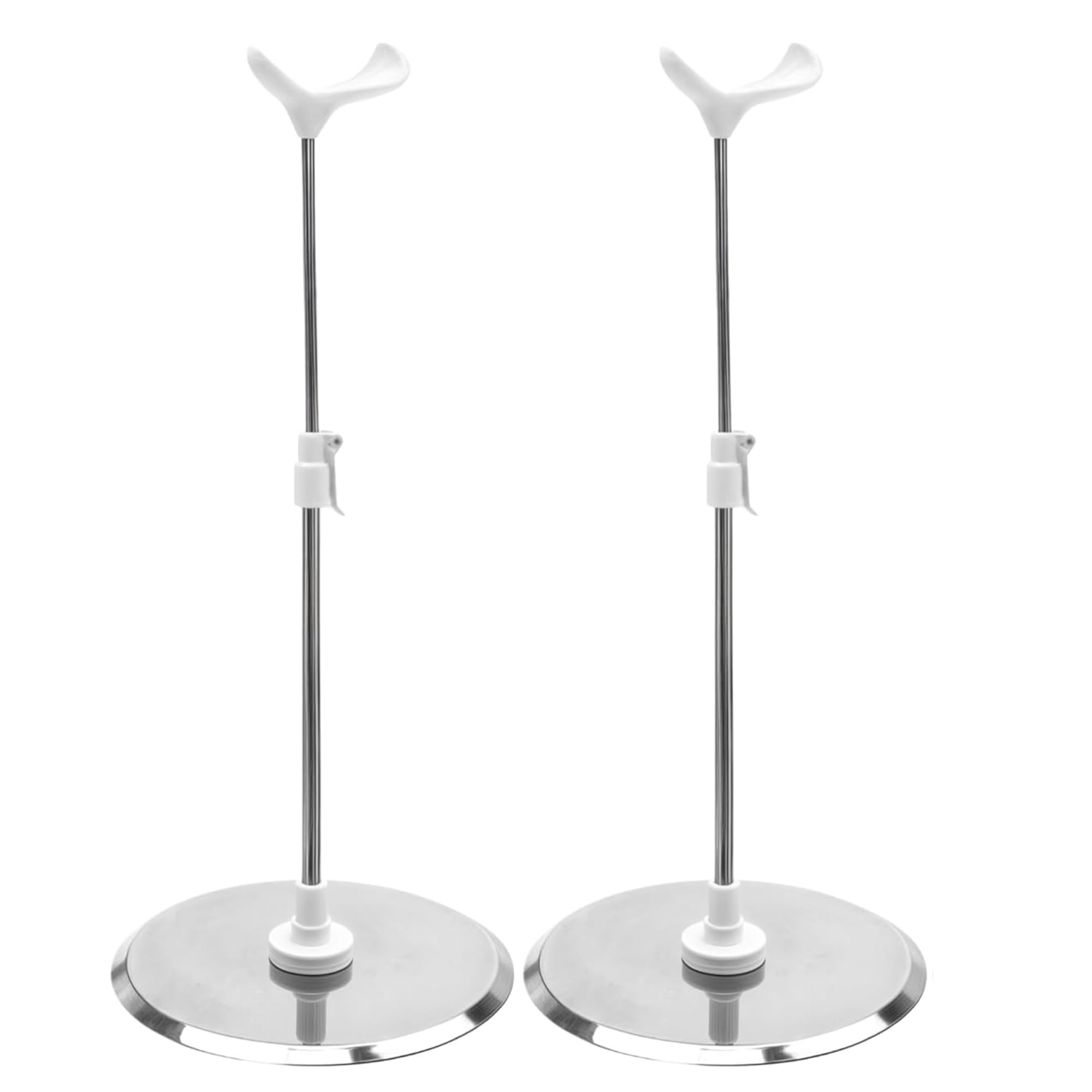 Photo 1 of 1Pcs Doll Base Stand Fit for BJD Dolls 1/3 1/4 Applicable 15.7" - 27.6" Tall, Adjustable Small Display Holder Base Stainless Steel Support Accessories for Ball Jointed Doll, for Action Figures Posing