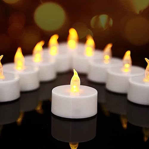 OSHINE Paquete de 24 velas LED sin llama, velas de té parpadeantes, batería incluida como fiesta, boda, decoración de mesa, decoración de calabaza,