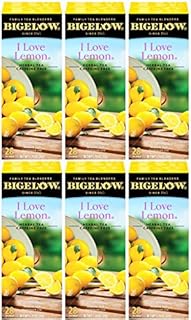 Bigelow I Love Lemon Herbal Tea Bags 28-Count Boxes (Pack of 6) Lemon-Flavored Herbal Tea Bags with Vitamin C All Natural