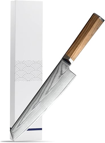 Miniatura 8 de Cuchillo de chef japonés  Cuchillo de chef profesional de 8 pulgadas ultra afilado, cuchillo de cocina japonés de 9 capas VG-10 revestido, cuchillo