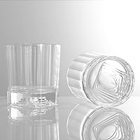 Vista 2 de XIANGBAN Vasos de whisky, vasos de bebida cortados a mano de 10 onzas, vasos de whisky de cristal de cristal, vasos de borbón, vidrio anticuado