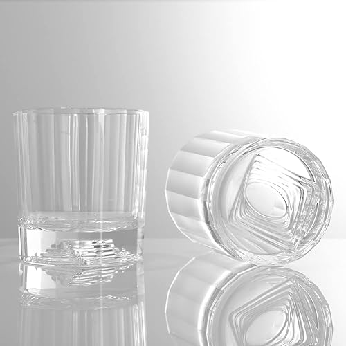 Miniatura 2 de XIANGBAN Vasos de whisky, vasos de bebida cortados a mano de 10 onzas, vasos de whisky de cristal de cristal, vasos de borbón, vidrio anticuado,