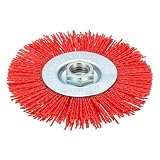 Rebower Wire Wheels for Angle Grinder, 1pcs 4.5in Crimped Wire Brush for Grinder with 5/8'-11 Arbor, [for Light Rust Deburring Paint Removal] - 0.05in Nylon Wire/80 Grit