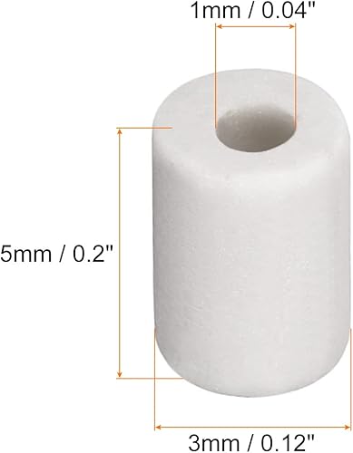 Vista 22 de Tubo de cerámica con cableado de cerámica [para protección de aislamiento térmico de paquete de cables] - 20 unidades/0.157 in x 0.276 in x 0.394 in