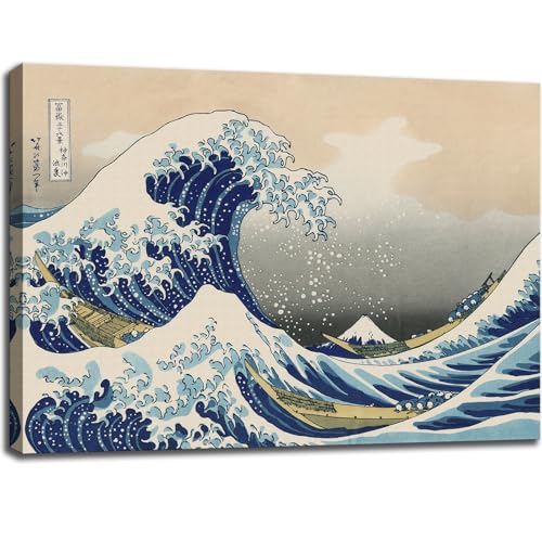The Great Wave off Kanagawa by Katsushika Hoki. Canvas Wall Art Abstract Seascape Pictures Paintings...