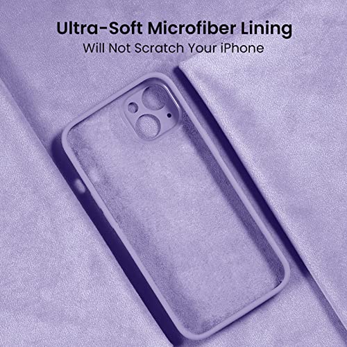 Image of FireNova Designed for iPhone 13 Case, Silicone Upgraded [Camera Protection] Phone Case, Soft Anti-Scratch Microfiber Lining Inside, 6.1 inch, Clove Purple