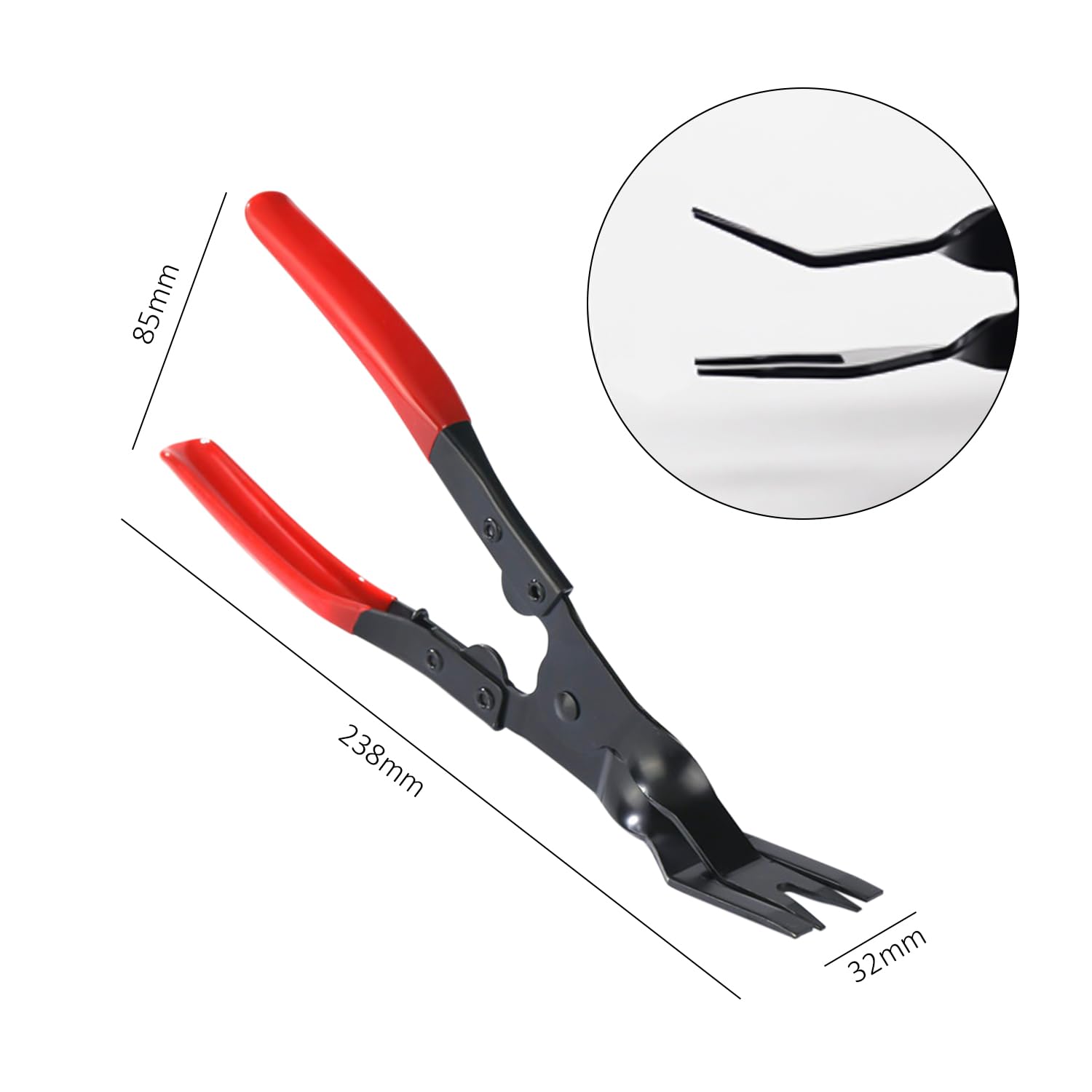 Pinza per Rimozione Lampada e Rivetto - Strumento in Plastica con Manico Rosso per Riparazione Auto