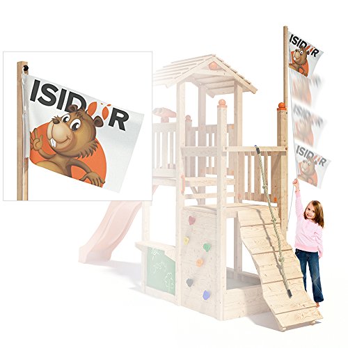 OSKAR Hissbare Fahne für Spieltürme Flagge aus Fahnenstoff Witterungsbeständig inkl. Befestigungsmaterial