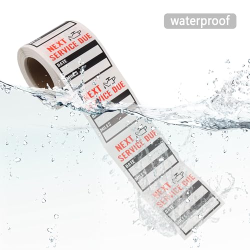 Image of 300PCS Car Oil Change Stickers for Windshield,Next Service Due Sticker,2 inchx2 inch Removable Vinyl Stickers for Most Cars Trucks SUVs (Red 1)