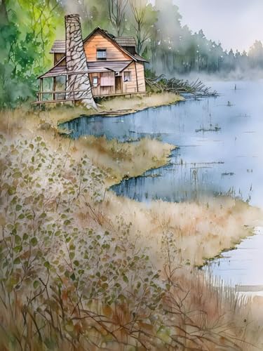 Grange abandonnée poster mural toile 50x70 paysage nature sauvage