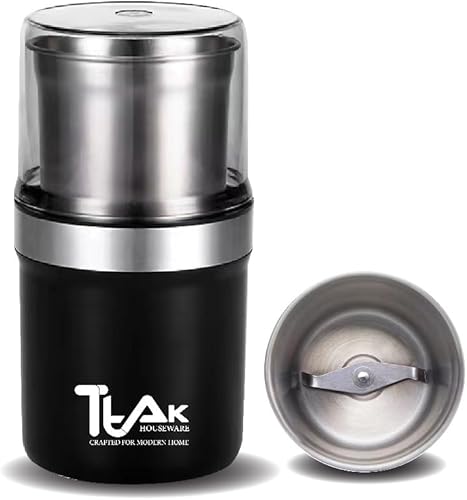Miniatura 2 de Molinillo de café eléctrico, molinillo de hierbas y especias con soplado de acero inoxidable extraíble, molinillo de granos de café con potente
