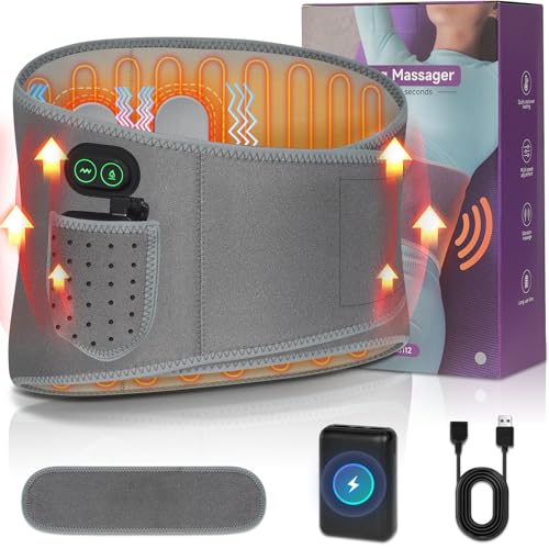 Heating Pad for Back Pain Relief,60” Large Cordless Heating Pad for Cramps with 3 Heat 3 Vibration, 8000mAh Portable Lower Back Massager Supply Extension Belt, Gifts for Women Men Seniors Mom Dad