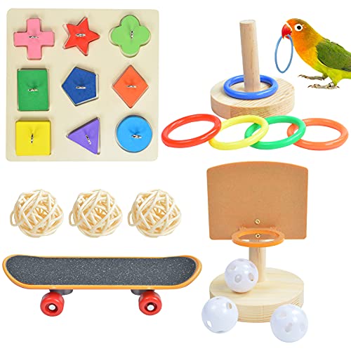 Bird Parrot Toys Set, Various Bird Toys For Conures, Parakeet Toys Bird Chewing Toys, Bird Training Toys Bird Stands for Parrots, Bird Toys for Parakeets, African Grey Parrots, Cockatiels and Lovebird