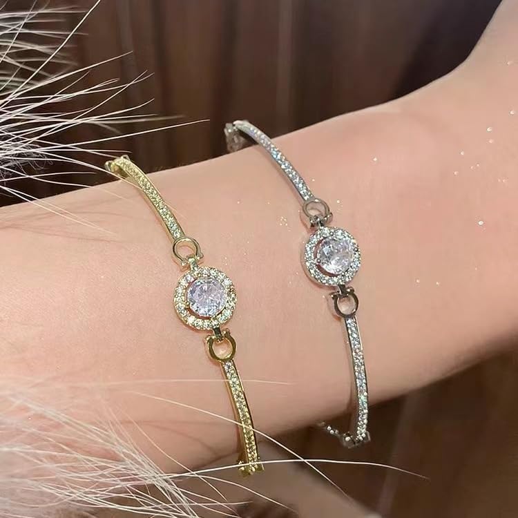 3 Pcs Elegant Diamond Watches and Bracelet Set for Women Classic Round Dial Rehinestore Bezel Analog Quartz Ladies Watches - Image 8