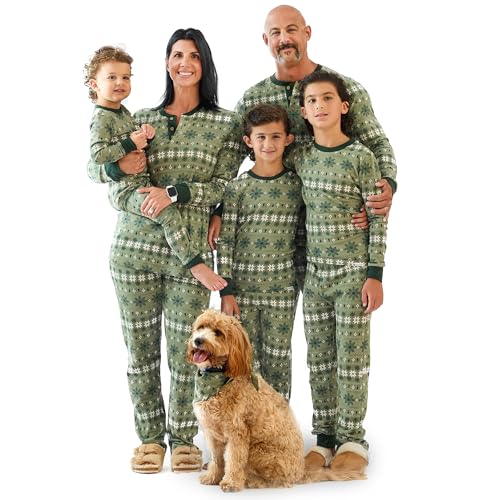 Image of Butterblu Family Jammies Matching Holiday Christmas Pajama Sets | GOTS Certified Organic Cotton for Baby, Toddler, Kids, Adults, and Pets, with Pockets, Perfect for Family Photos
