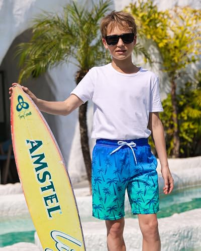 Boys Swim Trunks Bathing Suit Youth Teen Boys Swimming Trunks with Compression Liner Kids Swimsuit Board Shorts 7-164