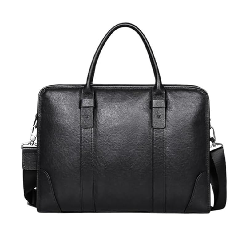 Nordic Men's Business Bag Large Capacity Handbag Casual Cowhide Men's Briefcase for Office Commute