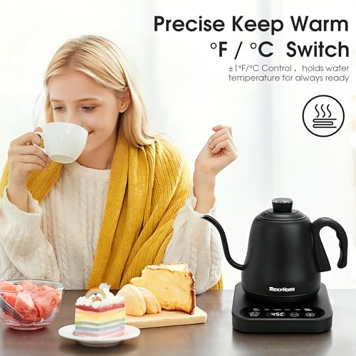 REXYHOME Gooseneck Electric Kettle 0.8L – ±1°F Precision, 316L Stainless Steel — view 7