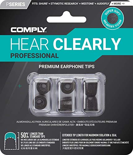 Image of Comply Foam Premium Earphone Tips - Professional P-Series (Medium, Platinum, 3-Pair)