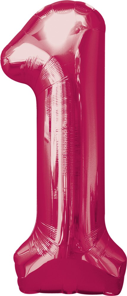 Amscan Anagram 2827501 - Number 1 Pink Foil Balloon - 32", 34"