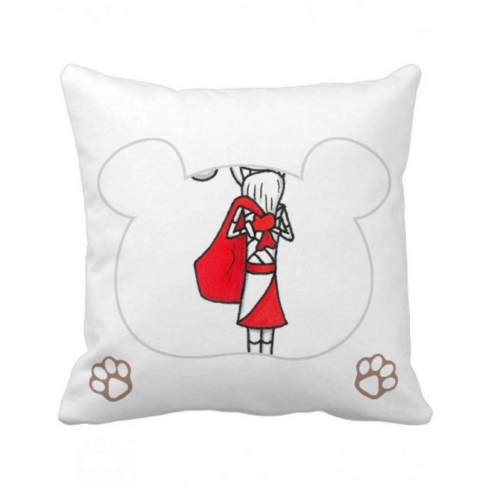 Housse de coussin carrée rouge Horus bonnet de Père Noël pour salon et chambre