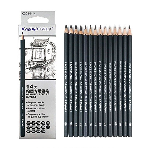 14 Pcs/Set Sketch Draft and Drawing Art Pencil Set 12B 10B 8B 7B 6B 5B 4B 3B 2B 1B HB 2H 4H 6H