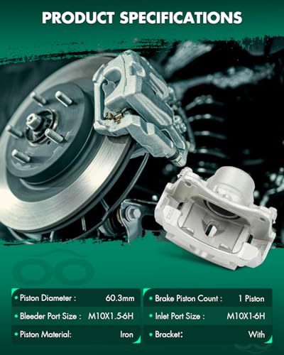Image of SCITOO Front Left Brake Caliper With Bracket 18B4910A Compatible For Chevy Malibu 04-12, For Pontiac G6 05-10, For Pontiac Solstice 06-09, For Saturn Aura 07-09, For Saturn Sky 07-10
