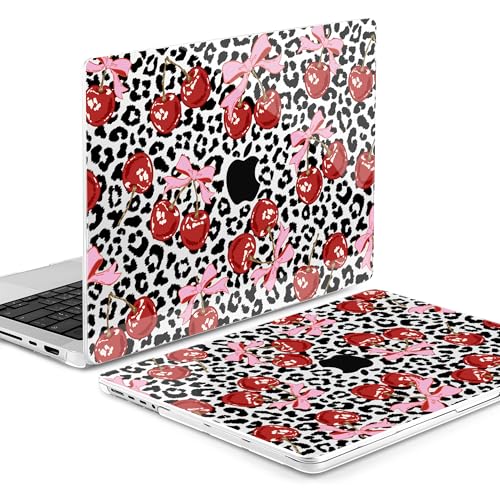 Image of MEEgoodo Case for M5 MacBook Pro 16 inch Case 2026 2024 2023 2021 with M5 M4 M3 M2 M1 Pro /Max Chip, Fit Model A3429 /A3428 /A3403 /A3186 /A2991 /A2780 /A2485, Leopard & Cherry