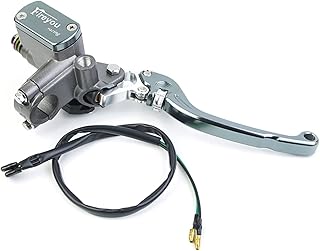 FLOAPA Alavancas de freio Powersports Bomba de freio cilindro mestre alavanca de motocicleta guiador embreagem hidráulica motocicleta de corrida 22 mm substituição para peças de motocicleta (cor: um lado direito cinza)