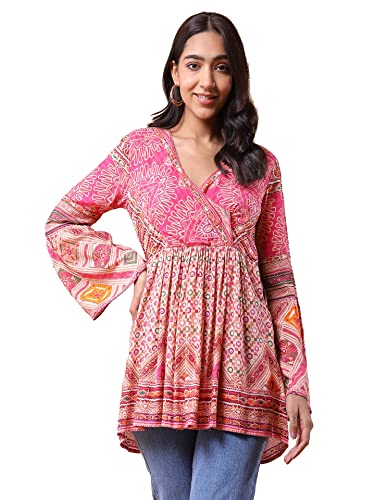 Image of Aarke Ritu Kumar Pink Printed Wrap Top
