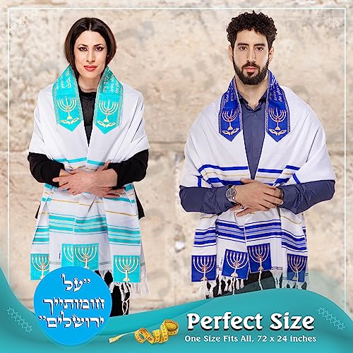 Image of Tallit Prayer Shawl with Matching Bag, Certified Kosher, Kumi Ori Uniq Design Made in Israel, Soft Acrylic Tallit