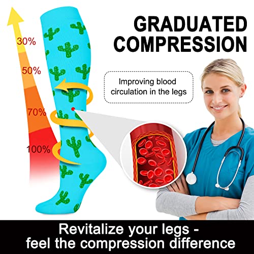 Image of Compression Socks for Women & Men(1 /3 /7 /8 PACK) - Best for Running,Medical,Nurse,Travel,Cycling-20-30mmHg