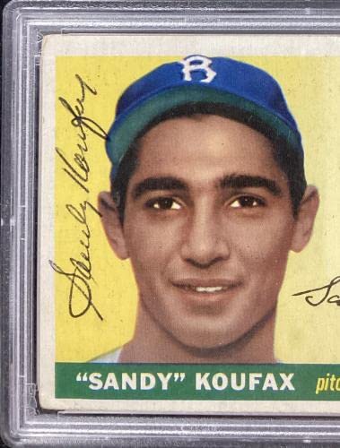 TOPPS COーSIGNERS autograph Amazon.com: Sandy Koufax Signed 1955 Topps #123 Rookie Card
