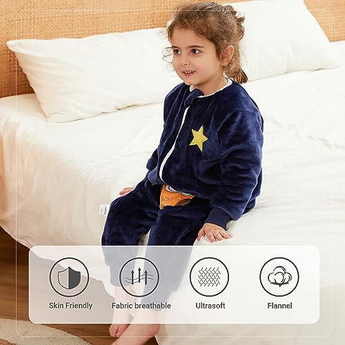 Image of MICHLEY Baby Sleeping Bag Sack with Legs Long Sleeve Wearable Pajamas | wearable blanket toddler baby, 9 Months-6T, Animal Designs, Flannel, Machine Wash